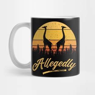 Allegedly Giraffe Funny Retro Sunset Distressed Design Mug